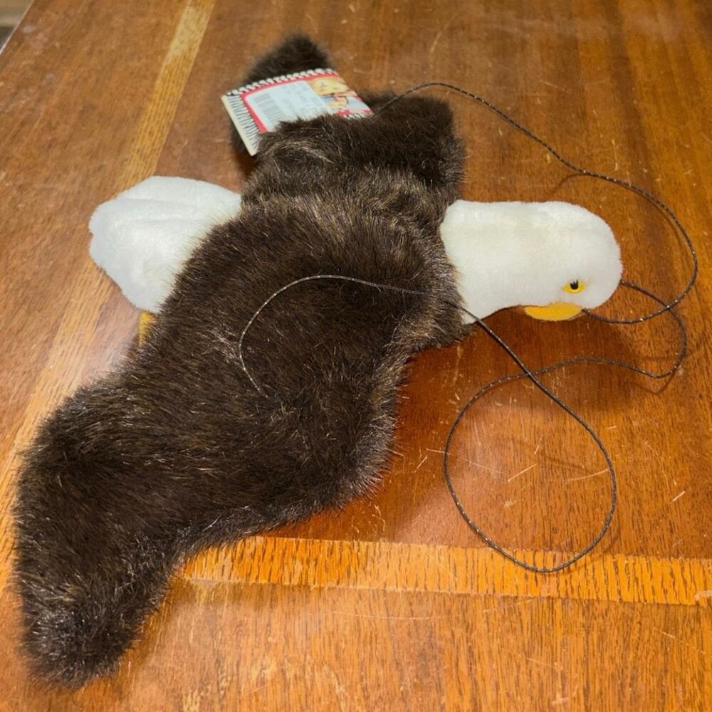 Vintage K&M International bald Eagle 7” with elastic string wings move NWT